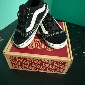 Vans Kids Classic Black and White Sneakers